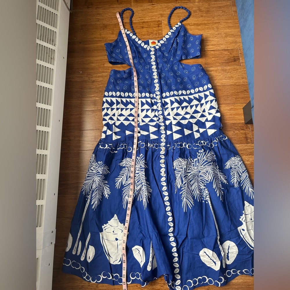 Farm Rio Blue Mixed Ondina Midi Dress XL NWT - Picture 11 of 15